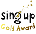 Sing up gold logo